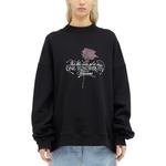 Свитшот с принтом-слоганом и стразами MSGM, черный - фото 6