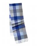 Amicale Cashmere Buffalo Check Кашемировый шарф, синий - фото 2