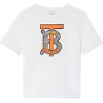 Футболка Burberry детская, белый / оранжевый - фото