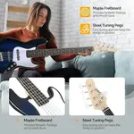 Электрическая бас-гитара Glarry GJazz 5 струн Full Size синяя - фото 7