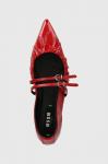 Кожаные балетки MSGM, красный - фото 5