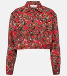 Укороченная джинсовая куртка с принтом Vivienne Westwood, мультиколор - фото