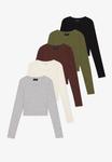 Топ Even&Odd 5 PACK, Black/Light Grey Melange/Egret/Olive/Black - фото 4