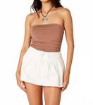 Топ-труба со сборками цвета соболя Cotton Candy, Sable - фото 3