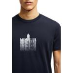 Футболка с принтом логотипа Moncler, синий - фото 6