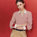 ELLE Свитшот Women's Stripes Lapel Moderate Regular - фото 4