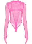 Боди из джерси с сетчатыми вставками GCDS, розовый - фото