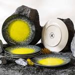 Набор тарелок KONSIMO, 20x1x20 см, темно-синий/желтый - фото 2