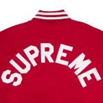 Куртка Supreme x Mitchell & Ness Satin Varsity Jacket Red, красный - фото 3