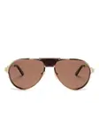 Солнцезащитные очки-пилоты Cartier Eyewear, золотой - фото