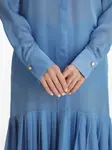 Плиссированное платье-рубашка Skye IL VOLO, синий - фото 5