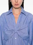 Полосатая рубашка с бантом SANDRO, синий - фото 5