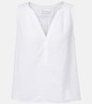 Льняной топ Tacy Velvet, белый - фото