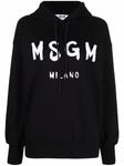 MSGM худи с логотипом, черный - фото