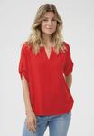 Блуза CRVENTA FOLD-UP Cream, красный - фото