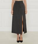 Юбка Marella миди с разрезом, серый - фото