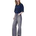 Рубашка унисекс темно-синяя Uniqlo, темно-синий - фото 3