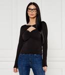 Лонгслив женский Marciano Guess Ольга с оригинальным вырезом, черный - фото