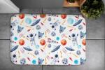 Коврик для ванной Tulup Kosmische Symbole, 90x1x90 см, белый - фото 4