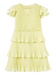 Плиссированное многоярусное платье Self-Portrait Kids, желтый - фото