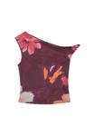 Топ Stradivarius PRINTED ASYMMETRIC , Dark Red - фото 6
