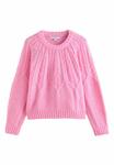 Джемпер Next BLEND CABLE KNIT CREW NECK, Pink - фото 4