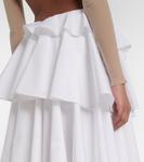 Мини-юбка со спиральными оборками Alaïa, Blanc - фото 5