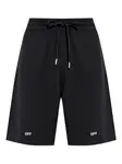 Шорты с логотипом и кулиской Off-White, черный - фото