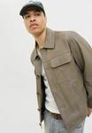 Куртка Jack & Jones Leather jacket, Silver Sage/Mottled Olive - фото 6
