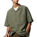 UNIQLO Рубашка унисекс зеленая - фото