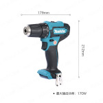 Дрель-шуруповерт Makita DF333D, 10 мм + аккумулятор 12V/2.0Ah - фото 6