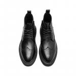 Ботинки Short Martin мужские черные PARDASAUL, утепленные с коричневым флисом - фото 5