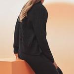 Кардиган женский Hermes с V-образным вырезом, черный - фото 4