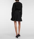 Шерстяное мини-платье с поясом Alaïa, черный - фото 3