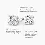 Идеальные серьги-гвоздики с 4 бриллиантами (1/2 карата) Brilliant Earth - фото 4