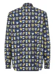 Рубашка с гербовым принтом FENDI, синий - фото 4
