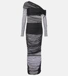 Платье миди из сетки на одно плечо со сборками The Sei, черный - фото