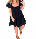 Платье Gisella с рюшами в черном цвете By Together - фото