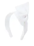 Ребристая повязка на голову с бантом Maison Michel, белый - фото