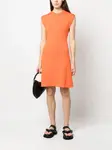 Платье мини в рубчик YVES SALOMON, оранжевый - фото 2
