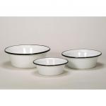 Набор из 3 эмалированных мисок Krüger, белый - фото