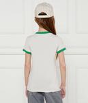 Футболка детская Guess с зеленой отделкой, экрю - фото 3