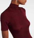 Собранное платье из ребристого трикотажа Christopher Esber, Maroon - фото 4