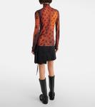 Топ с высоким воротником trompe-l'œil Acne Studios, Rust Brown - фото 3