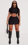 PrettyLittleThing Черная мини-юбка Shape Disco Sculpt - фото