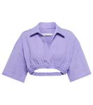 Льняной топ с вырезом Christopher Esber, Lilac - фото