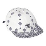 Бейсболка с принтом пейсли MIU MIU, белый - фото 2