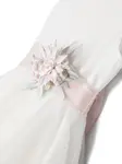 Ярусное платье с цветочной аппликацией Mimilù, белый - фото 3