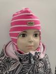 Детская шапка Kivat в полоску, розовый / светло-розовый - фото