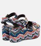 Босоножки Julia Raschel на платформе с ламе Missoni, синий - фото 2